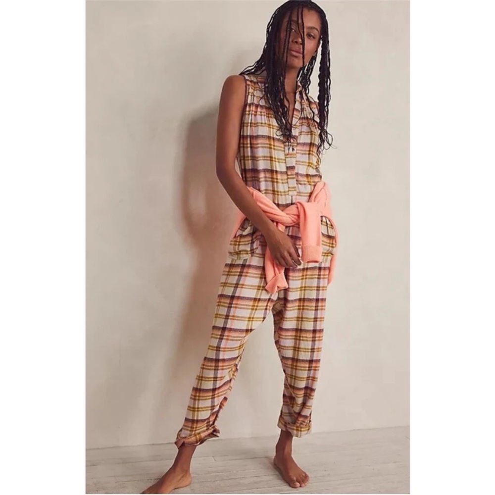 Free People S Wrapped In Flannel plaid jumpsuit